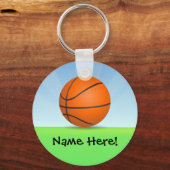 Persoonlijke Kinderen Basketball Sunny Day Sleutelhanger (Voorkant)