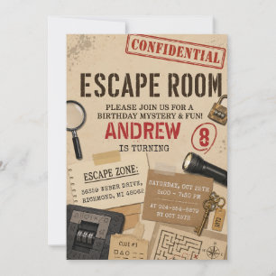 Persoonlijke Kinderen Escape Room Verjaardag Kaart