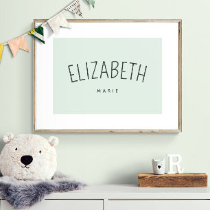 Persoonlijke kindernaam speelkamer decor zachte gr poster