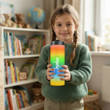 Persoonlijke kinderwaterfles, kleurrijke op maat g