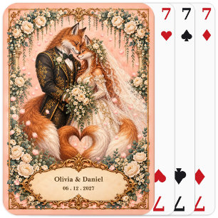 Persoonlijke Kitsune Bruid en Bruidegom Huwelijksg Pokerkaarten
