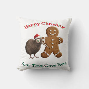Persoonlijke Kiwi Vogel & Gebruinde Man Kerstmis Kussen