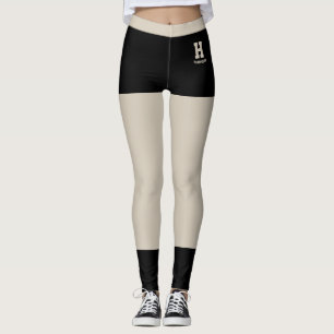 Persoonlijke Klasse Warme Beige Mooie Zwarte Accen Leggings