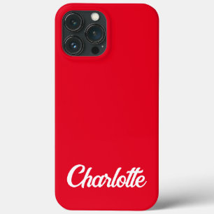 Persoonlijke Klassieke Elegante Monogram Rode iPho iPhone 13 Pro Max Hoesje