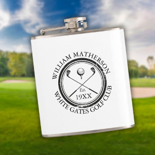 Persoonlijke klassieke golfclubnaam heupfles