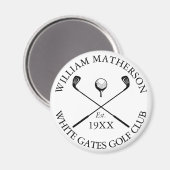 Persoonlijke Klassieke Golfclubnaam Magneet (Voorkant / Achterkant)