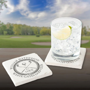 Persoonlijke Klassieke Golfclubnaam Stenen Onderzetter