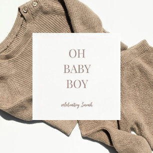 Persoonlijke Klei Blush Baby Jongens Baby Shower Servet