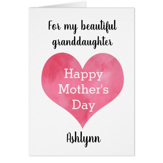 Persoonlijke kleindochter-Moederdag (Voorkant)