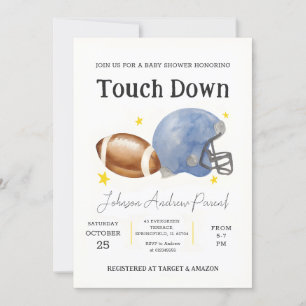 Persoonlijke kleine Football Baby shower waterverf Kaart