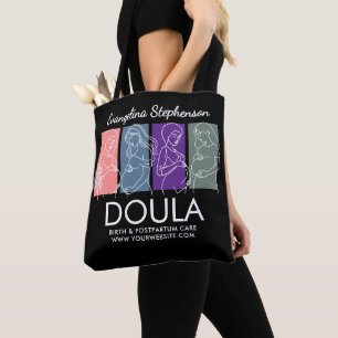 Persoonlijke Kleurblok Lijnkunst DOULA Draagtas