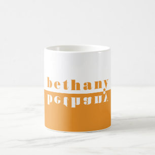 Persoonlijke Kleurblok Spiegel Typografie Oranje Koffiemok