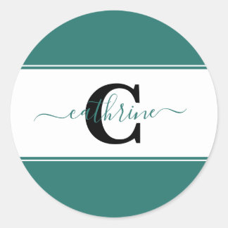 Persoonlijke kleurblokken ronde sticker