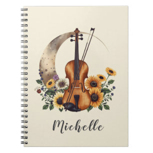 Persoonlijke kleuren wilde bloem Boho bloemviool Notitieboek