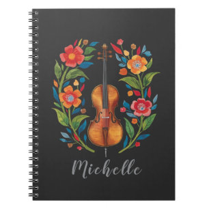 Persoonlijke kleuren wilde bloem Boho bloemviool Notitieboek