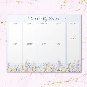 Persoonlijke Kleurrijke Bloem Bloemige Weekplanner Notitieblok