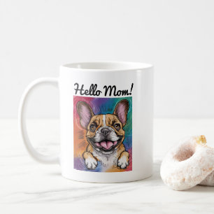 Persoonlijke Kleurrijke Gelukkige Franse Bulldog H Koffiemok