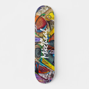 Persoonlijke kleurrijke graffiti-kunst skateboard
