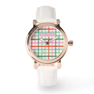 Persoonlijke Kleurrijke Kerstvakantie Plaid Horloge