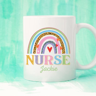 Persoonlijke kleurrijke regenboogzuster-koffie Mok