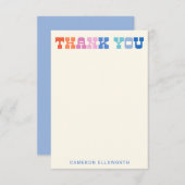 Persoonlijke Kleurrijke Trendy Westerse Typografie Bedankkaart (Voorkant / Achterkant)