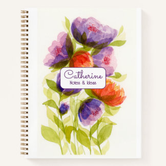 Persoonlijke Kleurrijke Waterverf Botanische Kunst Notitieboek