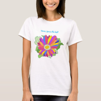 Persoonlijke, kleurrijke zonnebloem handtekening s t-shirt