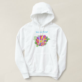 Persoonlijke, kleurrijke zonnebloemblaadjes handte hoodie