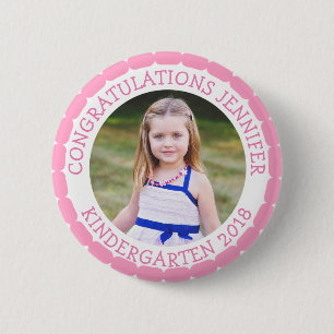 Persoonlijke kleuterdiploma foto-knop ronde button 5,7 cm