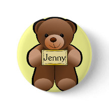 Persoonlijke knopspeld met teddybeer