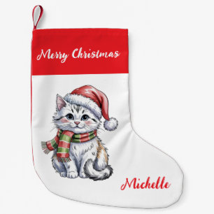 Persoonlijke knuffel Kerstmis kat Holiday Kleine Kerstsok