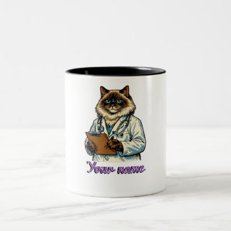 Persoonlijke knuffelkat dierenarts mok geschenk vo