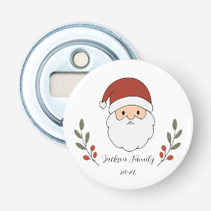 Persoonlijke knusse Kerstman Kerstmis Button Flesopener