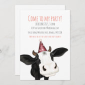 Persoonlijke koe feest uitnodiging (Voorkant / Achterkant)