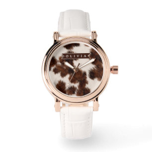 Persoonlijke koeienprint cowgirl western stijl cad horloge
