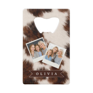 Persoonlijke koeienprint cowgirl western stijl cad kredietkaart flessenopener