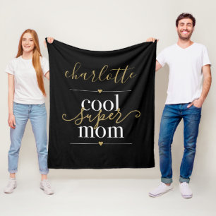 Persoonlijke Koele Super Moeder Zwart en Goud Fleece Deken