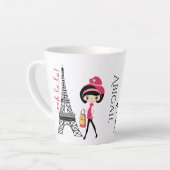 Persoonlijke koffiebranderij en kattengiffeltoren  latte mok (Linkerhoek)