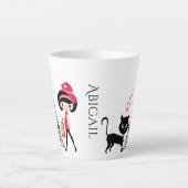 Persoonlijke koffiebranderij en kattengiffeltoren  latte mok (Voorkant)