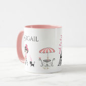 Persoonlijke koffiebranderij en kattengiffeltoren mok (Voorkant links)