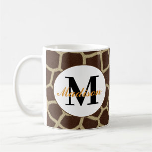 Persoonlijke koffiemok met giraffeprint