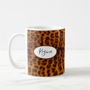 Persoonlijke koffiemok met luipaardprint