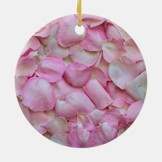 Persoonlijke kolibrie Roze rozen en bloemblaadjes Keramisch Ornament (Achterkant)