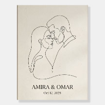Persoonlijke koppel één-lijn kunstprint, aangepast