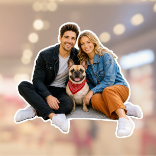 Persoonlijke koppel-uitknipfoto sticker