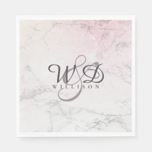 Persoonlijke koppelmarmer met glinsterdetails servet