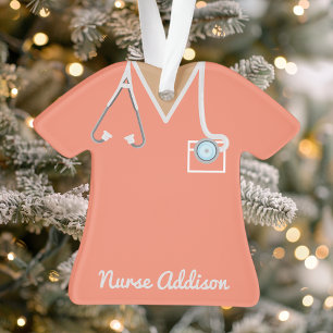 Persoonlijke koraalverpleegster Scrubs Ornament
