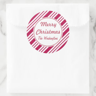 Persoonlijke Krachtige Pepermunt Kerststickers Ronde Sticker