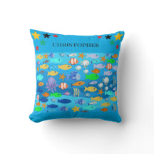 Persoonlijke kussen - vis ontwerp - cadeau idee