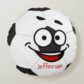 Persoonlijke kussen voetbal grappig gezicht (Voorkant)